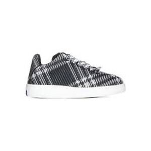 Burberry NIB Box Knit Sneakers in Black and White Check Size 42
